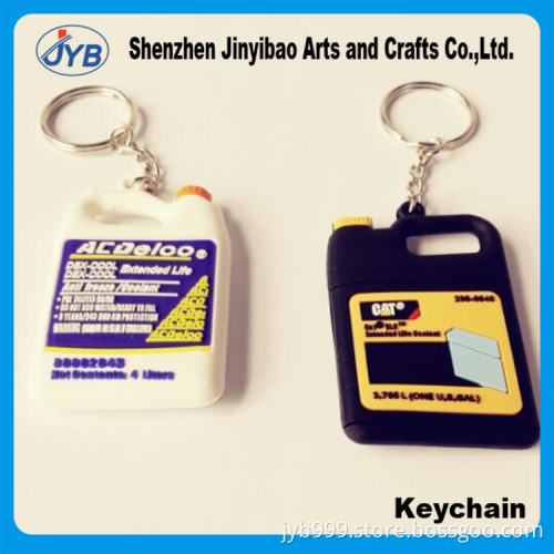 custom 3D plastic pvc type oil tank shape keychain